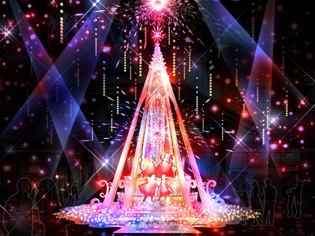 ディズニープリンセスとタイアップしたグランフロント大阪のクリスマス、いよいよ開幕！～新発表の飲食店スペシャルメニューや学生コンサートなど、全コンテンツを一挙公開！～のサブ画像4_▲ツリーイメージ（ライティングショー時の様子）ⒸDisney　