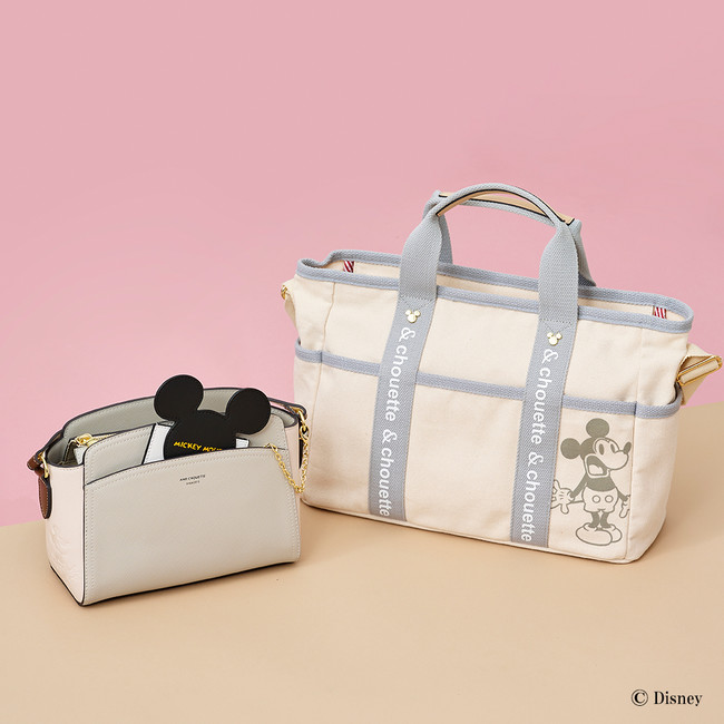 & シュエットから第２弾となるオトナのディズニーファンに向けた 【Mickey Collection】が登場!! 10月18日（月）先行販売開始のサブ画像4_ミッキー／キャンバストートバッグ　ミッキー／カードケース付きショルダーバッグ