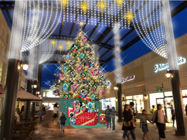 プレミアム・アウトレットとディズニーが贈るクリスマス　PREMIUM OUTLETS® CHRISTMAS　～Disney Christmas the WONDERFUL PRESENT!～のサブ画像9_神戸三田プレミアム・アウトレット メインツリーイメージ © Disney　© Disney／Pixar　© 2021 MARVEL　© ＆™ Lucasfilm Ltd.
