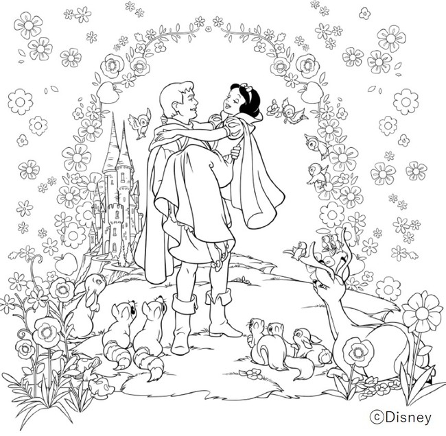 【累計26万部突破】ディズニー・ガールズの大人のぬり絵シリーズ『DISNEY GIRLS And Flowers Coloring Book』11/11発売のサブ画像2
