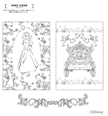【累計26万部突破】ディズニー・ガールズの大人のぬり絵シリーズ『DISNEY GIRLS And Flowers Coloring Book』11/11発売のサブ画像4