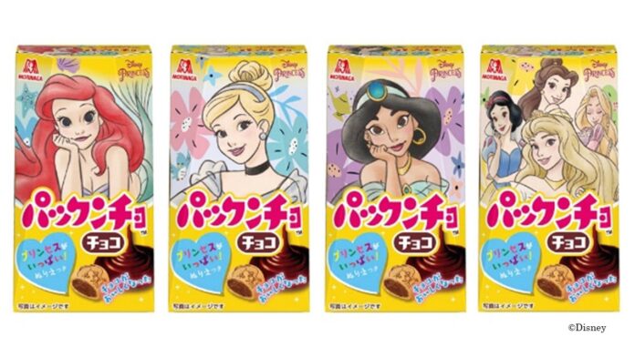 ディズニープリンセスデザイン「パックンチョ＜チョコ＞」　「パックンチョ＜イチゴ＞」 「ディズニープリンセス」デザインのお菓子の絵柄は35種類！3月上旬より発売のメイン画像
