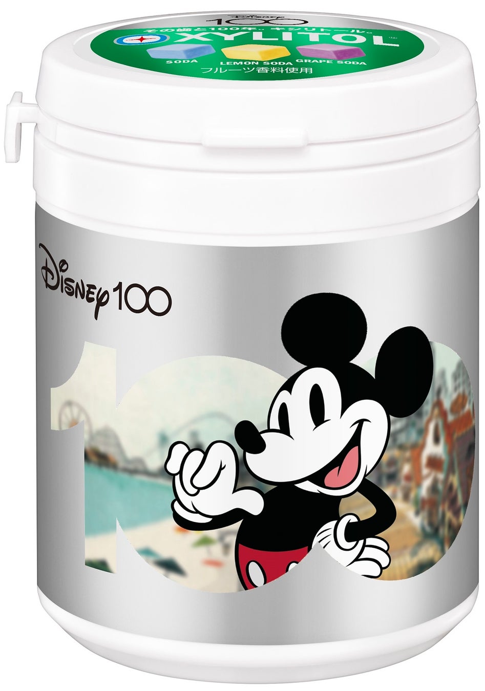 キシリトールガム　ディズニー100周年限定デザイン第一弾！「キシリトールガム ENJOY CUBEアソートボトル」2023年6月6日（火）夏秋の期間限定で全国発売のサブ画像6_ミッキー