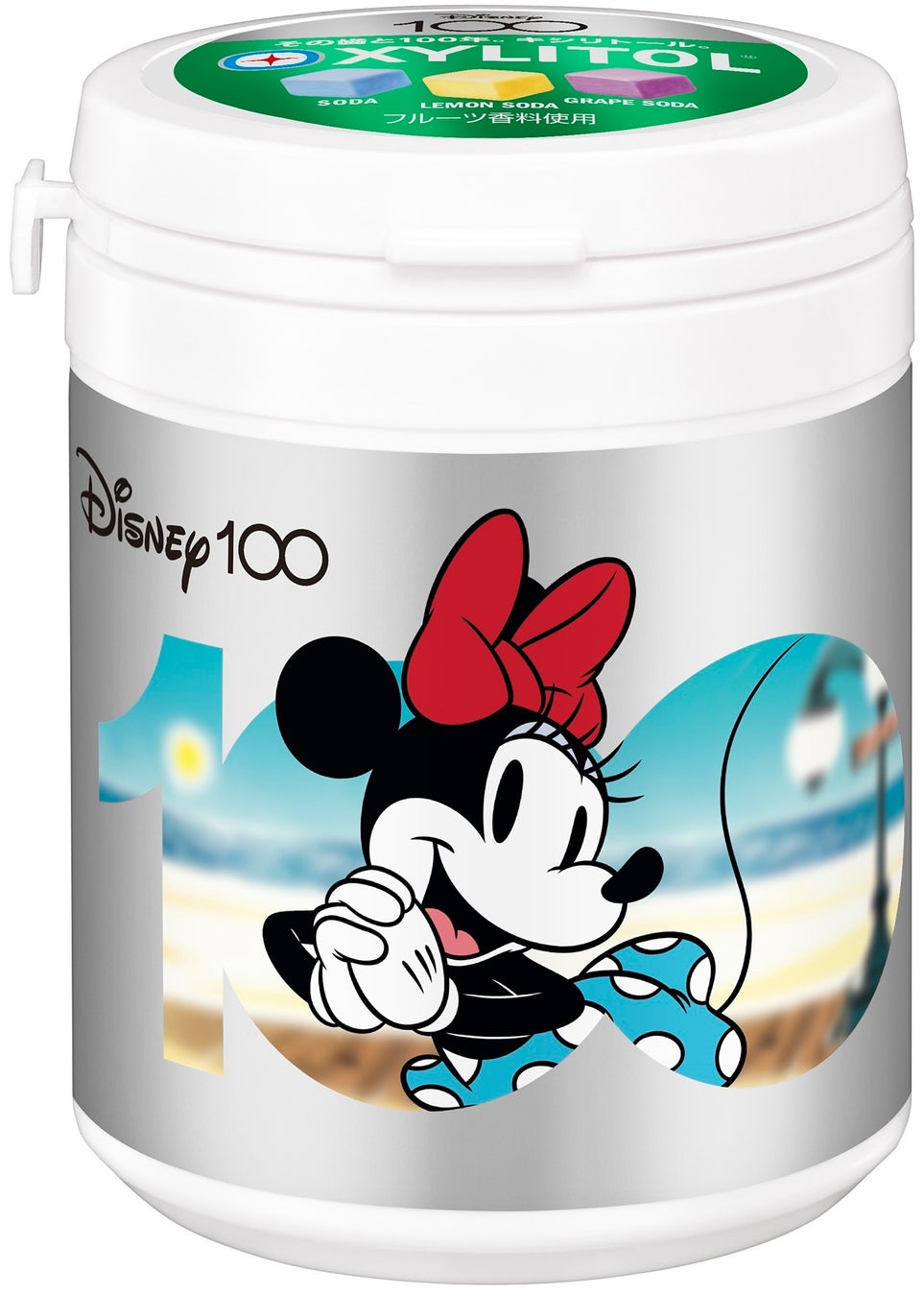 キシリトールガム　ディズニー100周年限定デザイン第一弾！「キシリトールガム ENJOY CUBEアソートボトル」2023年6月6日（火）夏秋の期間限定で全国発売のサブ画像7_ミニー