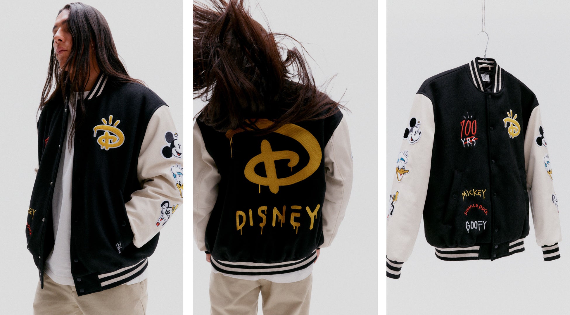 H&Mから、ディズニーとアーティストのトレバー・アンドリューとタッグを組んだ、メンズウェア・コレクション「Disney100 x H&M」を発表のサブ画像5_「Disney100 x H&M」コレクション レギュラーフィットスタジャン¥9,999