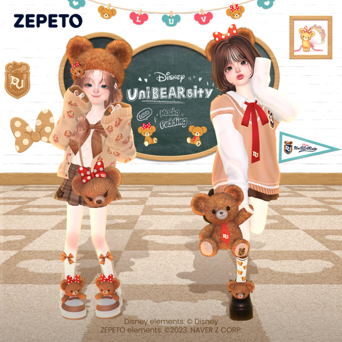 秋を先取りした「UniBEARsity」のアバターファッションがZEPETOでリリース！さらにアイテムをまとったアバターのムービーが全国のディズニーストアの店頭スクリーンでもオンエア！のメイン画像