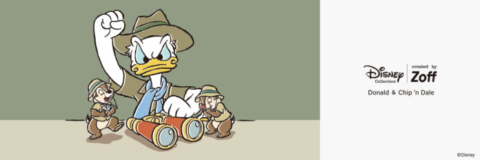 「Disney Collection created by Zoff “Donald ＆ Chip ’n Dale”」いたずら好きの「チップ＆デール」と彼らに翻弄されながらも仲良しな「ドナルドダック」のメイン画像