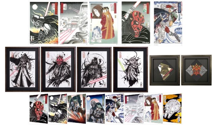 スター・ウォーズ大特集！！『星間大戦絵巻』の浮世絵木版画とファブリックボードが版三 浮世絵工房に新登場！人気キャラクターの武人画や役者絵とともに珠玉のスター・ウォーズ作品が一挙勢揃いのメイン画像