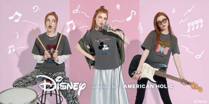 「Disney collection by AMERICAN HOLIC」よりディズニーキャラクターたちを描いたバンドTシャツを発売！のメイン画像