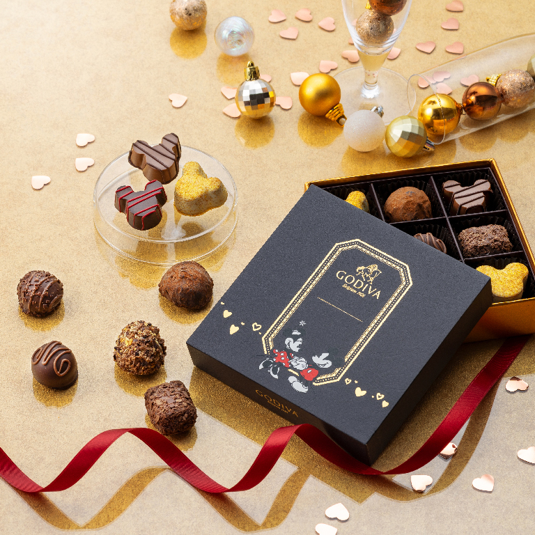 ゴディバから、ミッキーマウスとミニーマウスのデザインのチョコレートとクッキーが登場！「ミッキー＆ミニー / トリュフチョコレート コレクション」のサブ画像1_©Disney