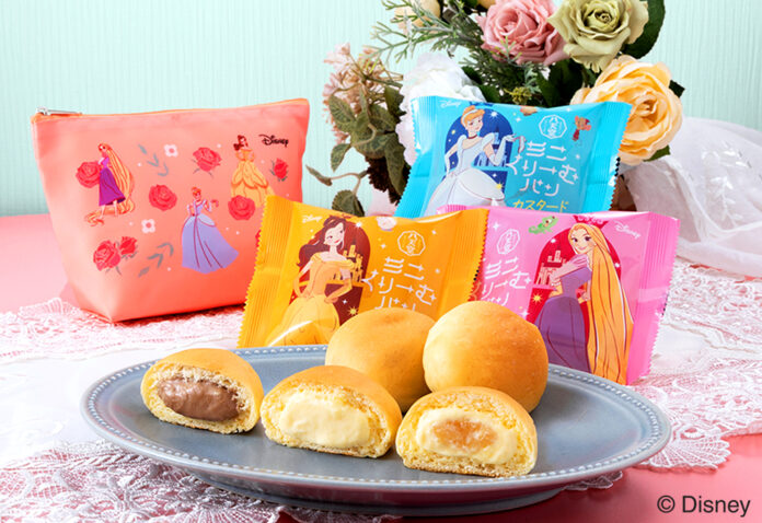「ディズニープリンセス」デザインのミニくりーむパンを発売「シンデレラ」「ベル」「ラプンツェル」カワイイポーチ付きセットも登場のメイン画像