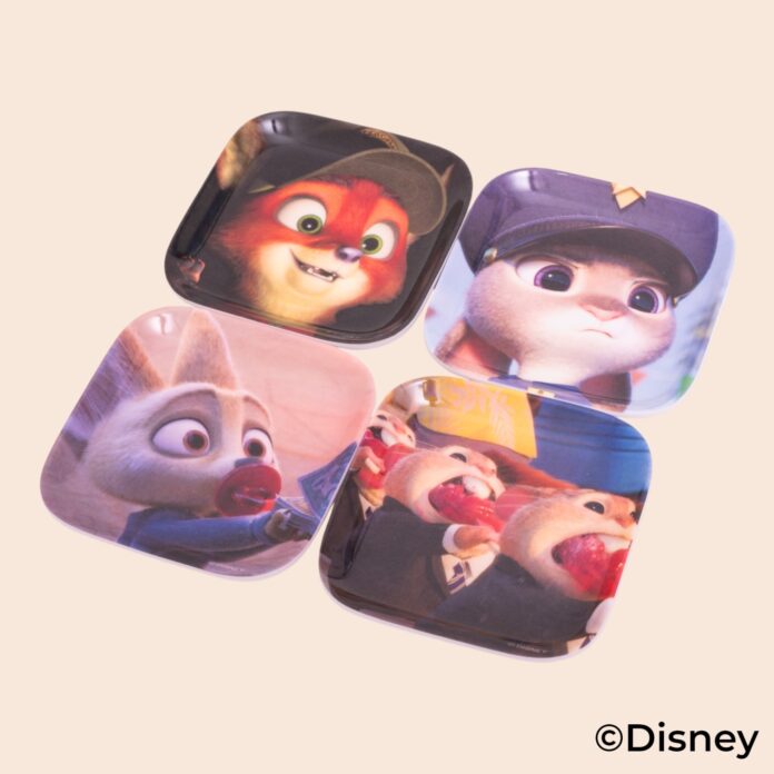 【ディズニー ズートピア】映画の名シーンが食卓に！「ジュディ」や「ニック」たちの豊かな表情を楽しむメラミンミニプレート4Pセットがスケーターから新登場！のメイン画像