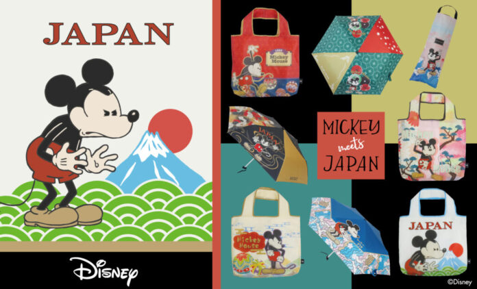 【Disney】ミッキーが和の世界に飛び込んだ！「Mickey meets JAPAN」シリーズが新登場！＜晴雨兼用傘／エコバッグ＞のメイン画像